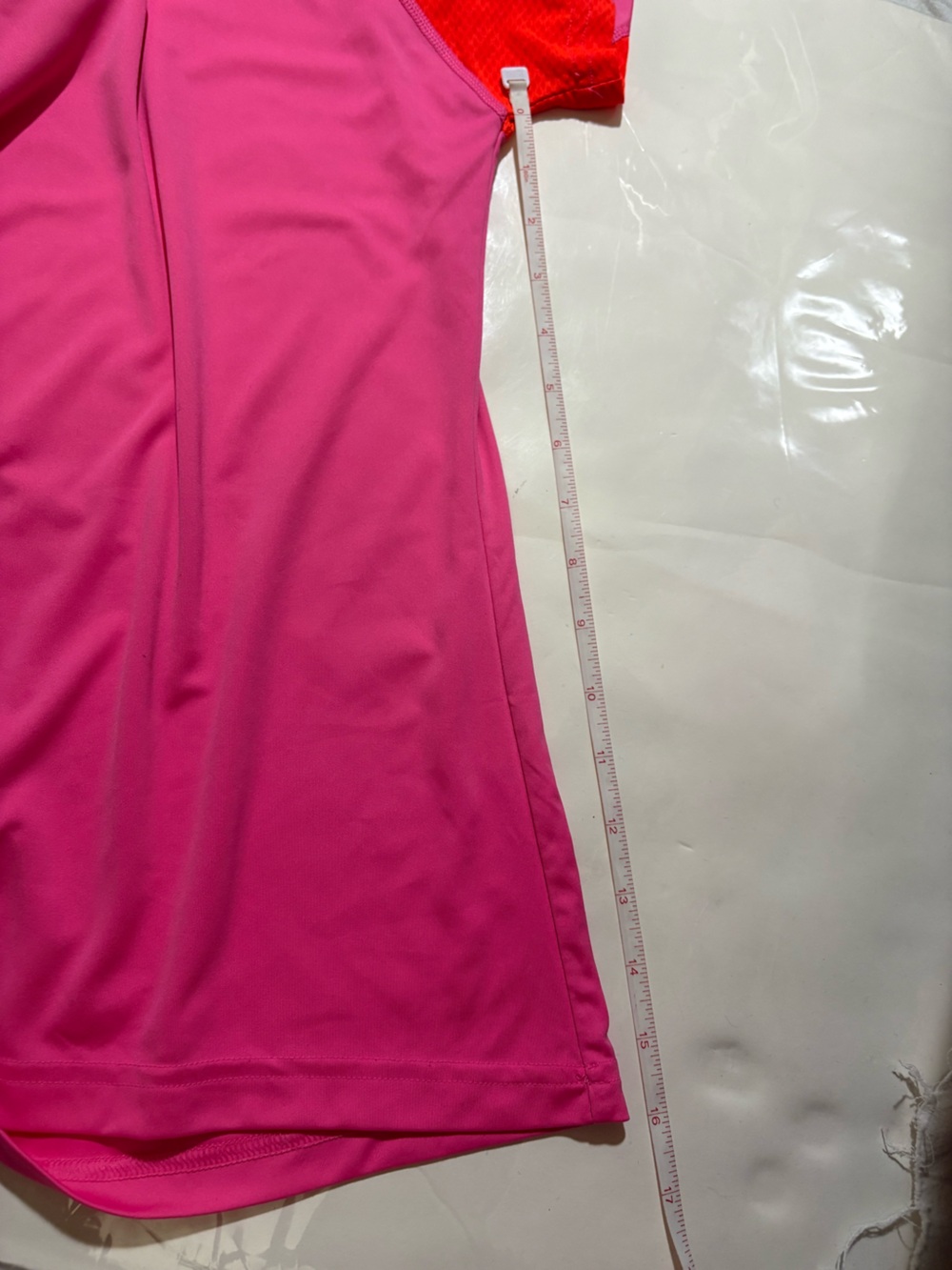 adidas Women’s Bright Pink Short Sleeve Tee with Red Accents - Picture 9 of 9